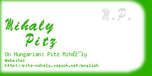 mihaly pitz business card
